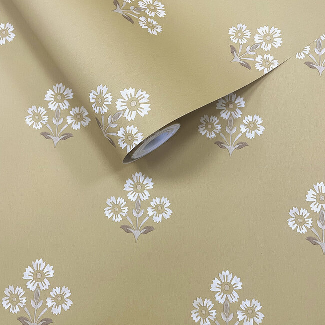 Dutch Wallcoverings Dutch Wallcoverings - FC Tales of the Manor - Isadora Ochre - Vliesbehang - 10m x 53cm - 91993