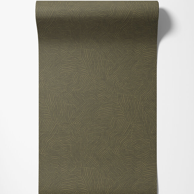 Dutch Wallcoverings Dutch Wallcoverings - FC Sahara- Tenere Olive - Vliesbehang - 10m x 53cm - 66013