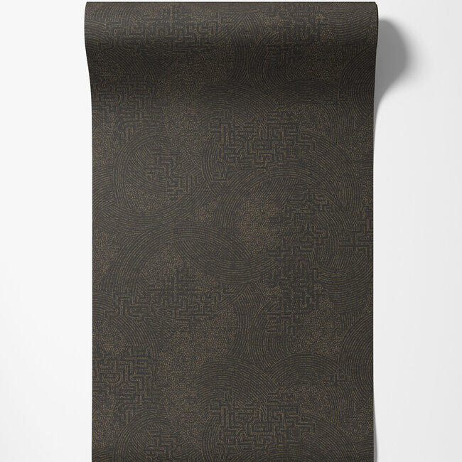 Dutch Wallcoverings Dutch Wallcoverings - FC Sahara- Richat Noir - Vliesbehang - 10m x 53cm - 66029