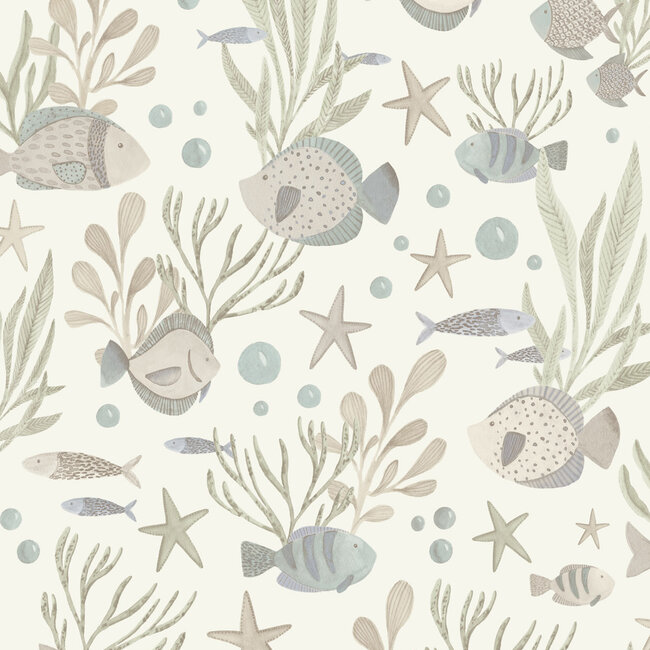 Dutch Wallcoverings Dutch Wallcoverings - Little Dreamers- Nemo beige - Vliesbehang - 10m x 53cm - LD3301