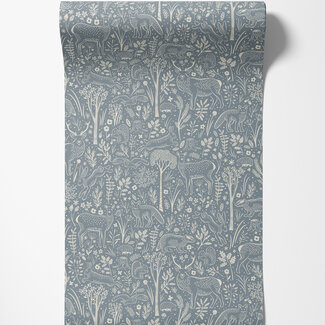 Dutch Wallcoverings Dutch Wallcoverings - Little Dreamers- Woodland Animals blauw - LD3415