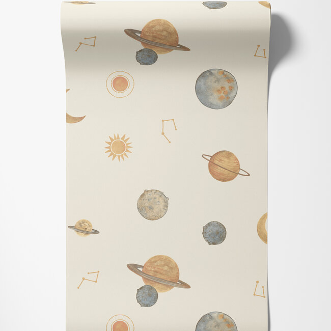 Dutch Wallcoverings Dutch Wallcoverings - Little Dreamers- Maury beige - Vliesbehang - 10m x 53cm - LD3519