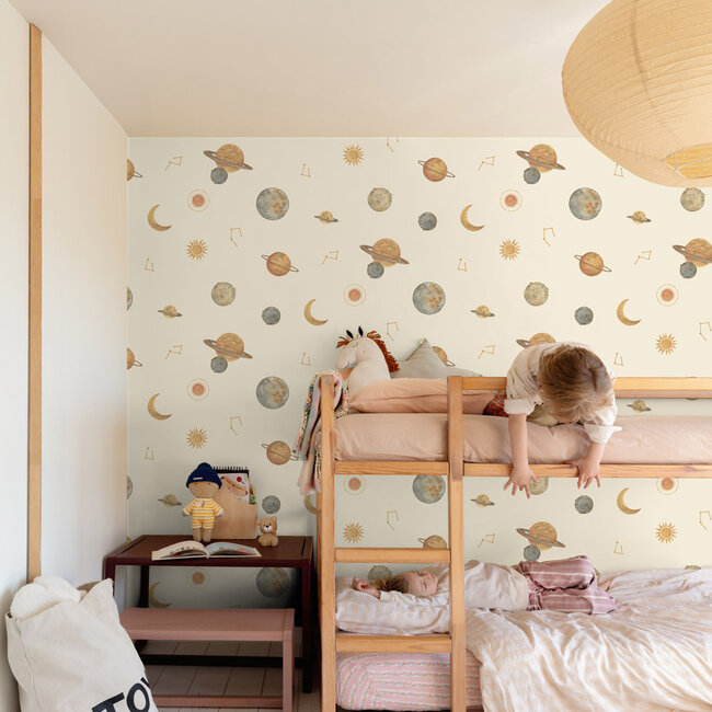 Dutch Wallcoverings Dutch Wallcoverings - Little Dreamers- Maury beige - Vliesbehang - 10m x 53cm - LD3519
