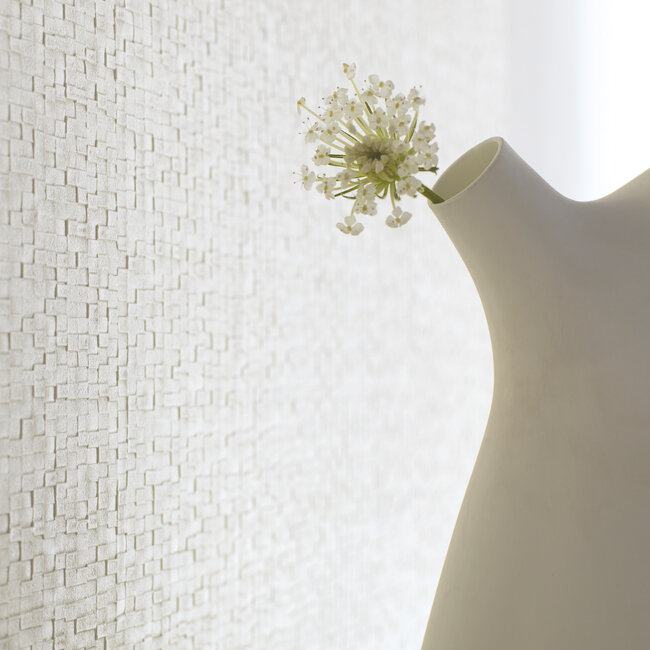 Dutch Wallcoverings Dutch Wallcoverings - Luxury Colors cobble brick white - Vliesbehang - 10m x 53cm - LC522301