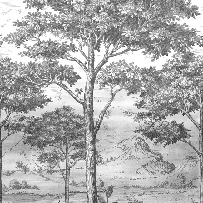 Dutch Wallcoverings Dutch Wallcoverings - Mural Etch Trees 159x280cm - Vliesbehang - 280cm x 159cm - A56702