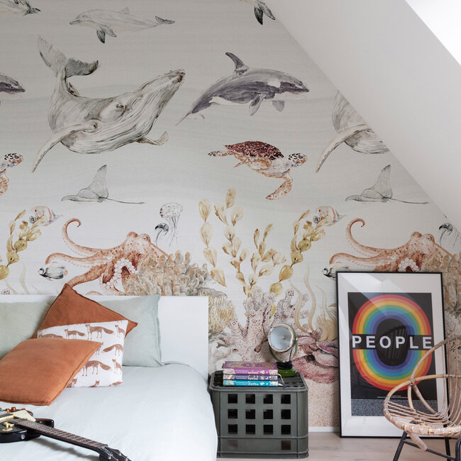Dutch Wallcoverings Dutch Wallcoverings - Mural Sea Life 159x280cm - Vliesbehang - 280cm x 159cm - A71601