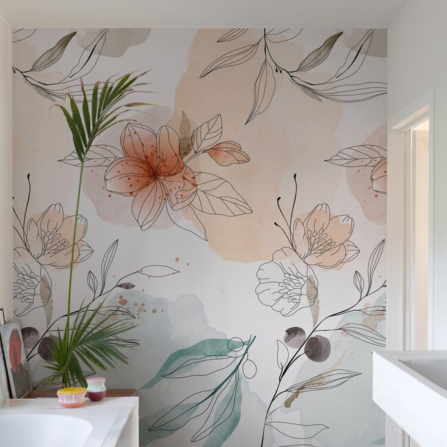 Dutch Wallcoverings Dutch Wallcoverings - Mural Elegant Floral 159x280cm - Vliesbehang - 280cm x 159cm - A72701