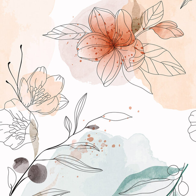 Dutch Wallcoverings Dutch Wallcoverings - Mural Elegant Floral 159x280cm - Vliesbehang - 280cm x 159cm - A72701