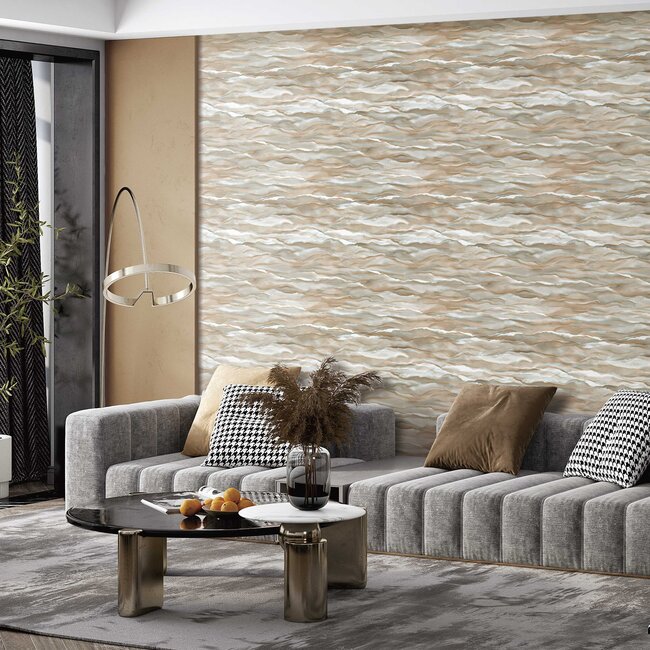 Dutch Wallcoverings Dutch Wallcoverings - Santa Fé Desert Sands Bronze & Grn - Vliesbehang - 10m x 53cm - SA524046