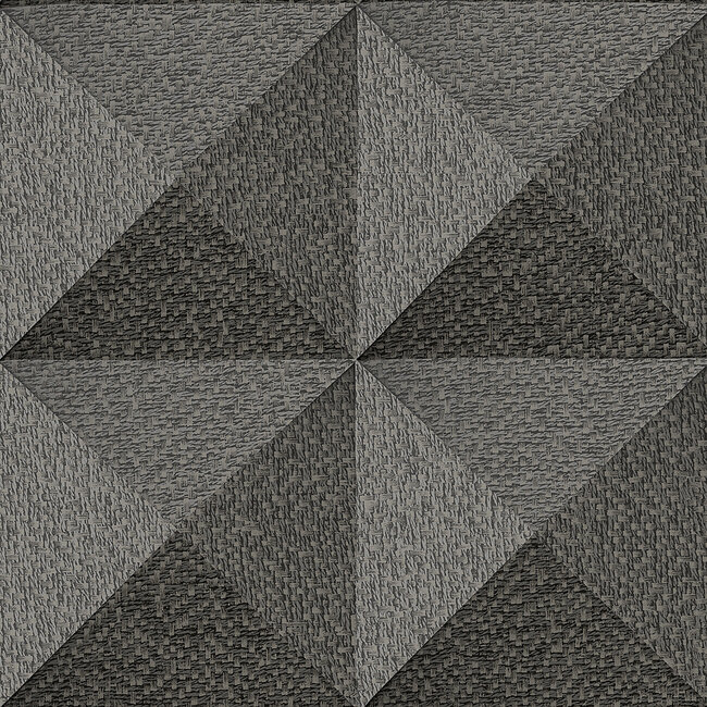 Dutch Wallcoverings Dutch Wallcoverings - Santa Fé Weaved Cube Black - Vliesbehang - 10m x 53cm - SA524104