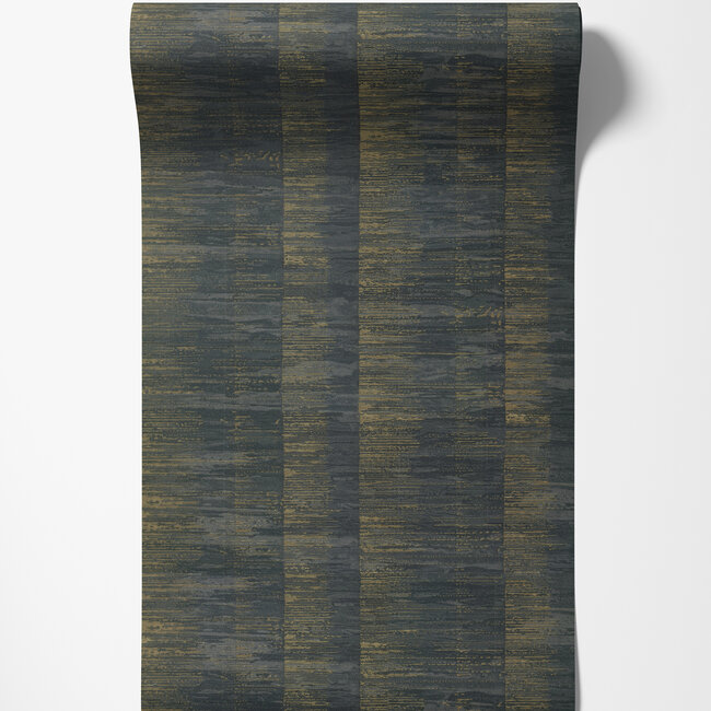 Dutch Wallcoverings Dutch Wallcoverings - Tahiti - Serenity zwart/goud - Vliesbehang - 10m x 53cm - 13323