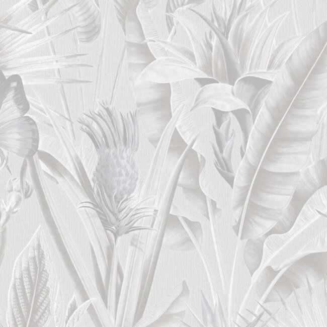 Dutch Wallcoverings Dutch Wallcoverings - Tahiti - Fiori creme - Vliesbehang - 10m x 53cm - 13330