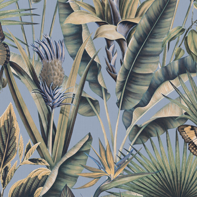 Dutch Wallcoverings Dutch Wallcoverings - Tahiti - Fiori grijs/beige - Vliesbehang - 10m x 53cm - 13332