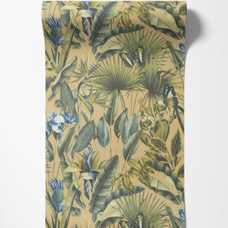 Dutch Wallcoverings Dutch Wallcoverings - Tahiti - Fiori beige/groen/blauw - 13333