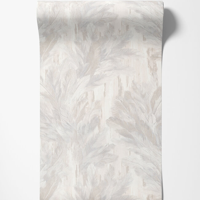 Dutch Wallcoverings Dutch Wallcoverings - Tahiti - Infinity gebroken wit - Vliesbehang - 10m x 53cm - 13344