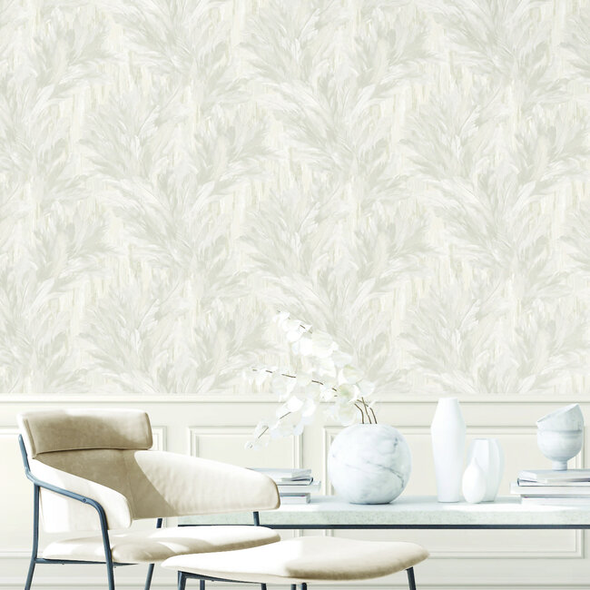Dutch Wallcoverings Dutch Wallcoverings - Tahiti - Infinity gebroken wit - Vliesbehang - 10m x 53cm - 13344