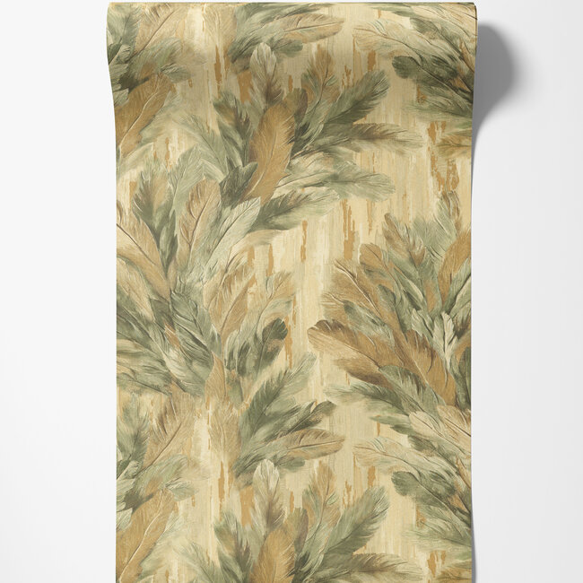 Dutch Wallcoverings Dutch Wallcoverings - Tahiti - Infinity l.bruin/groen - Vliesbehang - 10m x 53cm - 13347