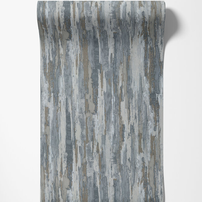 Dutch Wallcoverings Dutch Wallcoverings - Tahiti - Idylic grijs/blauw/beige - Vliesbehang - 10m x 53cm - 13356