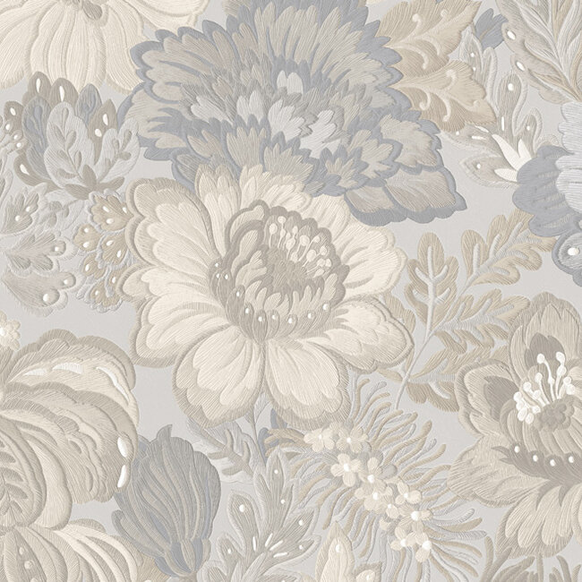 Dutch Wallcoverings Dutch Wallcoverings - Tahiti - Coccinella gebroken wit - Vliesbehang - 10m x 53cm - 13358