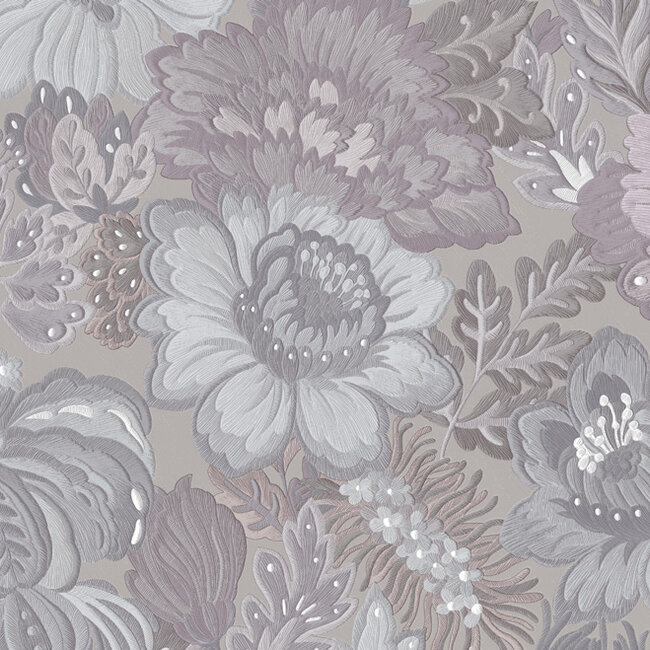 Dutch Wallcoverings Dutch Wallcoverings - Tahiti - Coccinella greige - Vliesbehang - 10m x 53cm - 13360