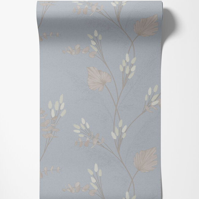 Dutch Wallcoverings Dutch Wallcoverings - FC Eleganza- Amarante Slate Blue - Vinyl op papier - 10m x 53cm - 36252