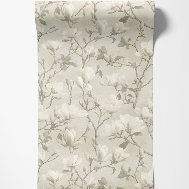 Dutch Wallcoverings Dutch Wallcoverings - FC Eleganza- Petalina Cream - Vinyl op papier - 10m x 53cm - 36402