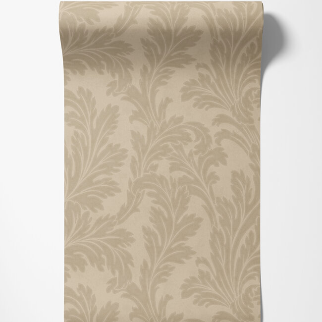 Dutch Wallcoverings Dutch Wallcoverings - FC Eleganza- Acanthus Taupe - Vinyl op papier - 10m x 53cm - 36432