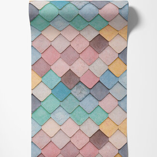 Dutch Wallcoverings Vliesbehang - Artifice- tegels roze/grn/blw - M760-10