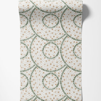 Dutch Wallcoverings Vliesbehang - Artifice- mozaïek tegel beige/groen - M763-04