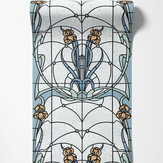 Dutch Wallcoverings Vliesbehang - Artifice- glas in lood grijs/petrol - M793-01