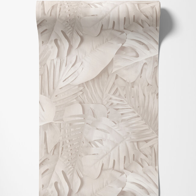Dutch Wallcoverings Dutch Wallcoverings - Artifice- palmbladeren beige - Vliesbehang - 10m x 53cm - M800-07