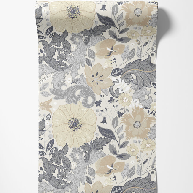 Dutch Wallcoverings Dutch Wallcoverings - FC Angas- Victoria White - Vliesbehang - 10m x 53cm - 13106