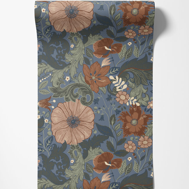 Dutch Wallcoverings Dutch Wallcoverings - FC Angas- Victoria Blue - Vliesbehang - 10m x 53cm - 13108