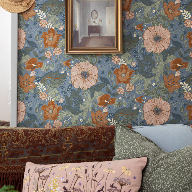 Dutch Wallcoverings Dutch Wallcoverings - FC Angas- Victoria Blue - Vliesbehang - 10m x 53cm - 13108