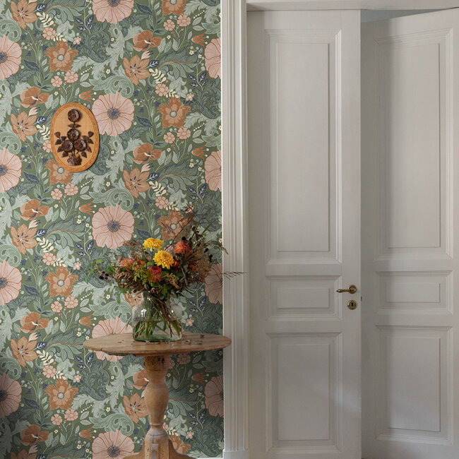 Dutch Wallcoverings Dutch Wallcoverings - FC Angas- Victoria Green - Vliesbehang - 10m x 53cm - 13109