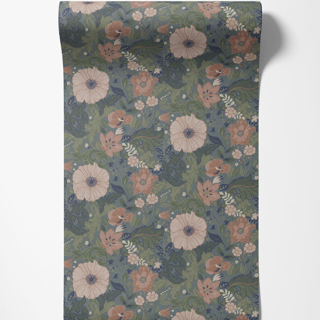 Dutch Wallcoverings Dutch Wallcoverings - FC Angas- Victor Blue - Vliesbehang - 10m x 53cm - 13112