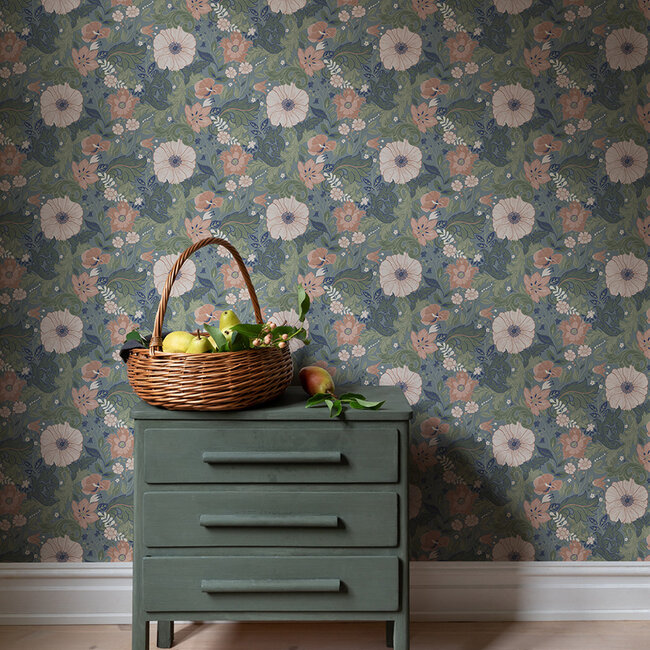 Dutch Wallcoverings Dutch Wallcoverings - FC Angas- Victor Blue - Vliesbehang - 10m x 53cm - 13112