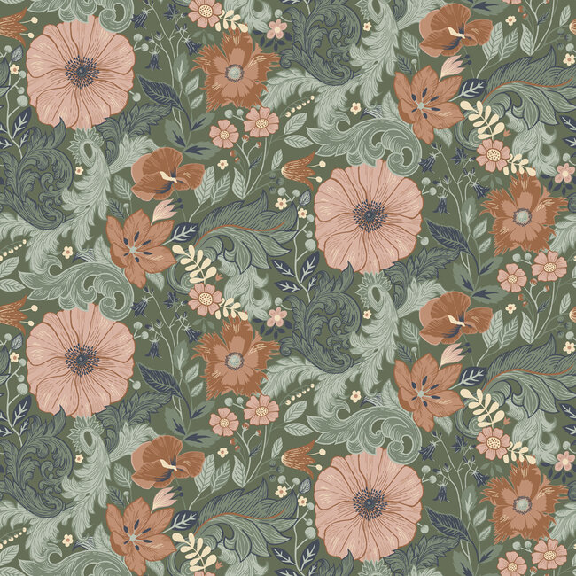 Dutch Wallcoverings Dutch Wallcoverings - FC Angas- Victor Green - Vliesbehang - 10m x 53cm - 13113