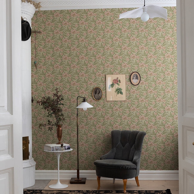 Dutch Wallcoverings Dutch Wallcoverings - FC Angas- Esther Apricot - Vliesbehang - 10m x 53cm - 13115