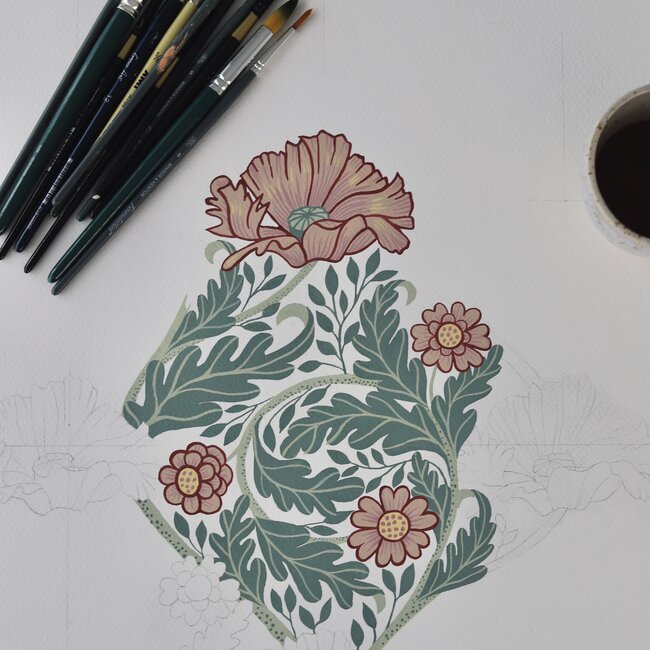 Dutch Wallcoverings Dutch Wallcoverings - FC Angas- Esther Blue - Vliesbehang - 10m x 53cm - 13117