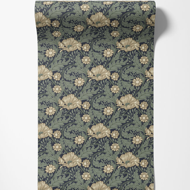 Dutch Wallcoverings Dutch Wallcoverings - FC Angas- Esther Black - Vliesbehang - 10m x 53cm - 13118