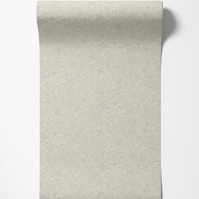 Dutch Wallcoverings Dutch Wallcoverings - FC Angas- Wilma White - Vliesbehang - 10m x 53cm - 13125