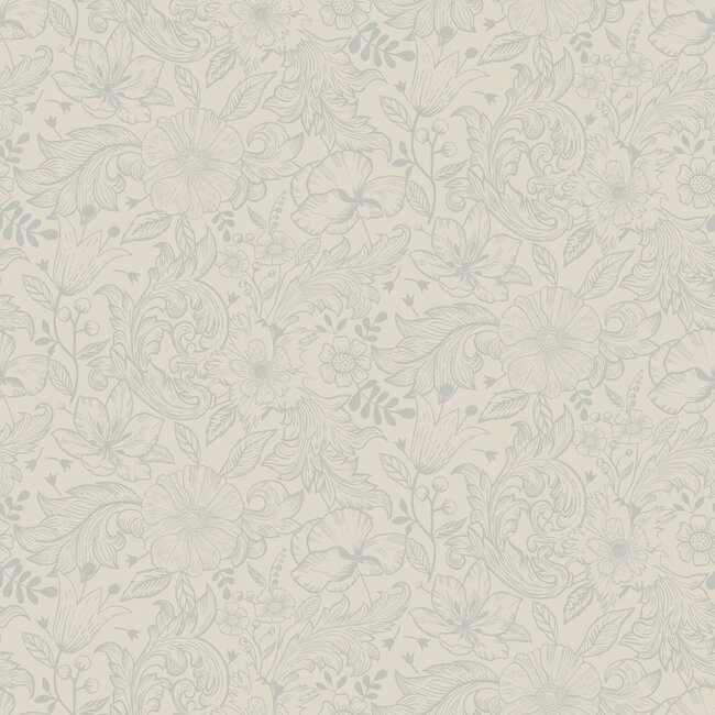 Dutch Wallcoverings Dutch Wallcoverings - FC Angas- Wilma White - Vliesbehang - 10m x 53cm - 13125