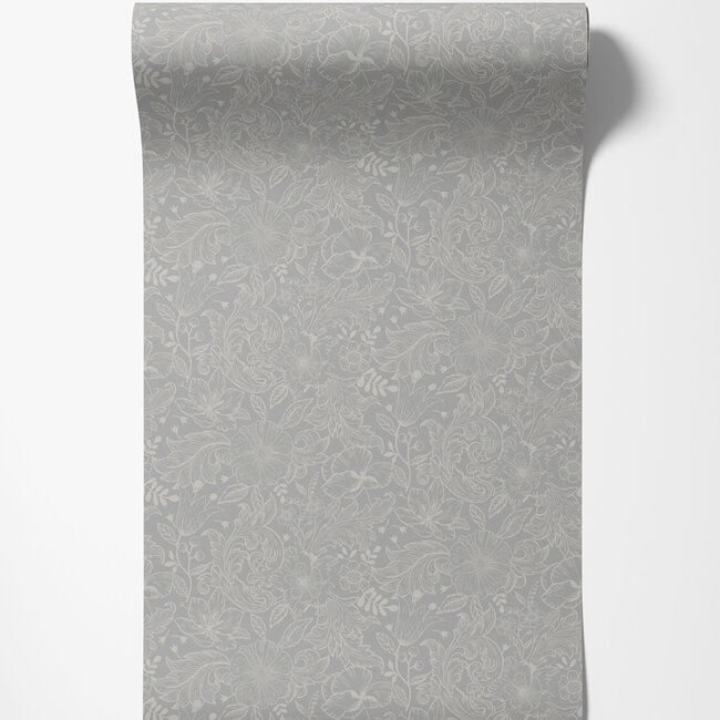 Dutch Wallcoverings Dutch Wallcoverings - FC Angas- Wilma Grey - Vliesbehang - 10m x 53cm - 13126