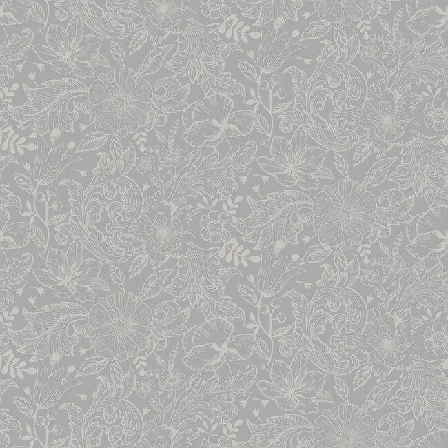 Dutch Wallcoverings Dutch Wallcoverings - FC Angas- Wilma Grey - Vliesbehang - 10m x 53cm - 13126