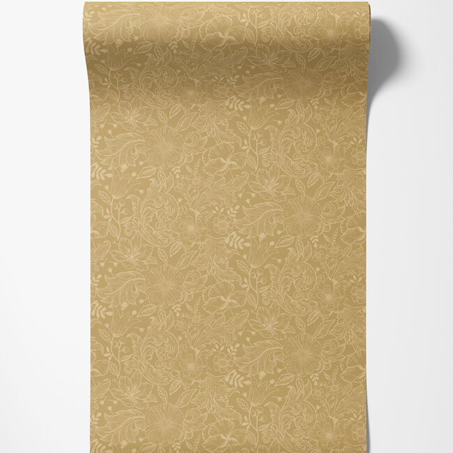 Dutch Wallcoverings Dutch Wallcoverings - FC Angas- Wilma Yellow - Vliesbehang - 10m x 53cm - 13127