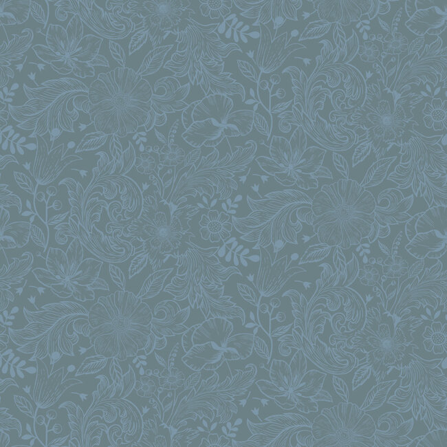 Dutch Wallcoverings Dutch Wallcoverings - FC Angas- Wilma Blue - Vliesbehang - 10m x 53cm - 13128