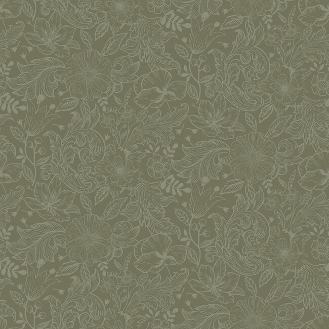 Dutch Wallcoverings Dutch Wallcoverings - FC Angas- Wilma Green - Vliesbehang - 10m x 53cm - 13129