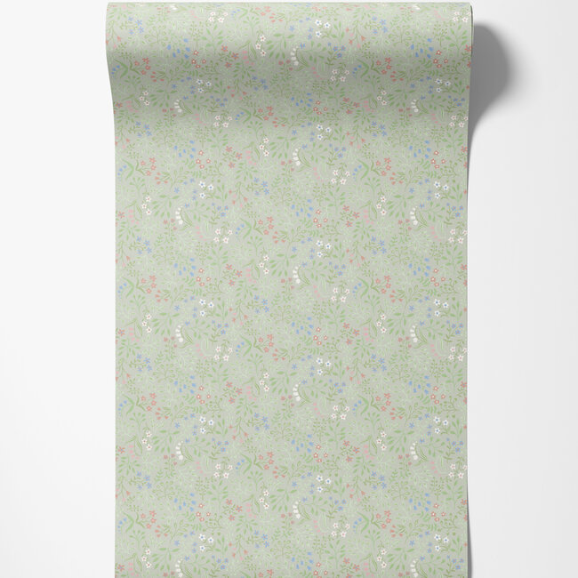Dutch Wallcoverings Dutch Wallcoverings - FC Angas- Marie Light green - Vliesbehang - 10m x 53cm - 13133