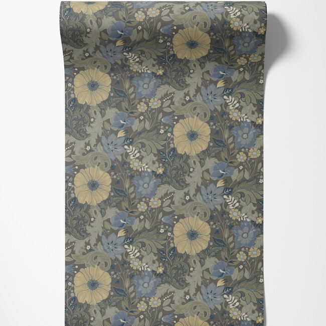 Dutch Wallcoverings Dutch Wallcoverings - FC Angas- Victor  Black - Vliesbehang - 10m x 53cm - 13135